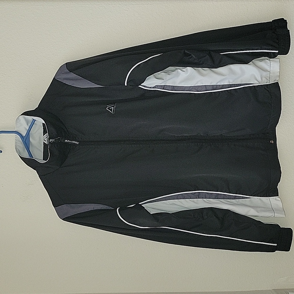 Allyance Warm up Jacket, Track Jacket, Windbreaker, Black / White/ Grey, XS, EUC